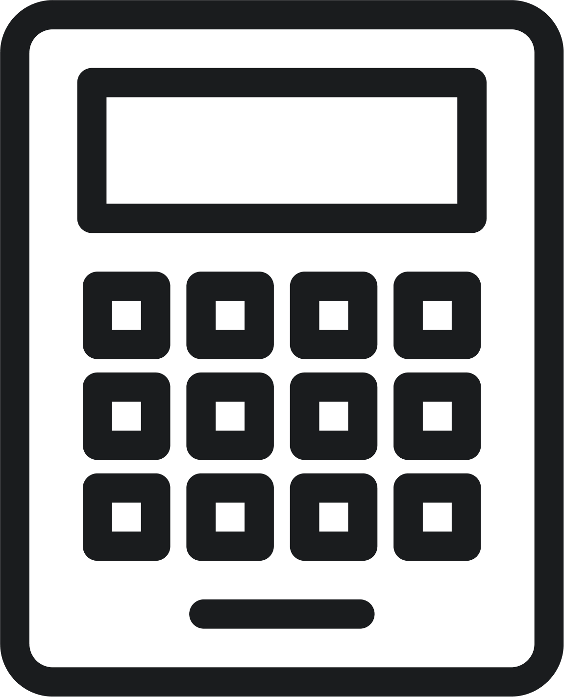 Black outline calculator icon